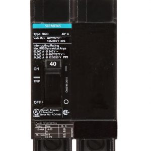 BQD240 - Siemens 40 Amp 2 Pole 480 Volt Bolt-On Molded Case Circuit Breaker